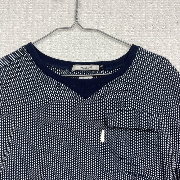 Vintage Y2K Mark Ecko Cut & Sew Pullover Sweater Men’s M Pocket Blue / White - Picture 2 of 14